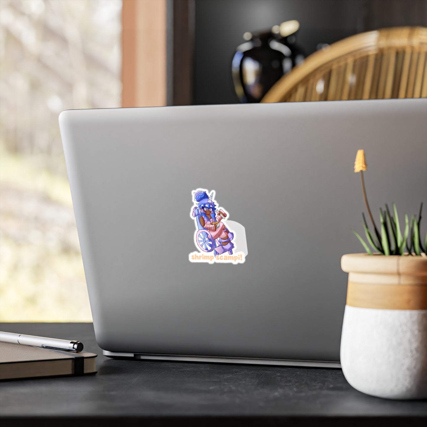 Shrimp Scampi! Pastel Hearts Sticker — Kiss-Cut Decal