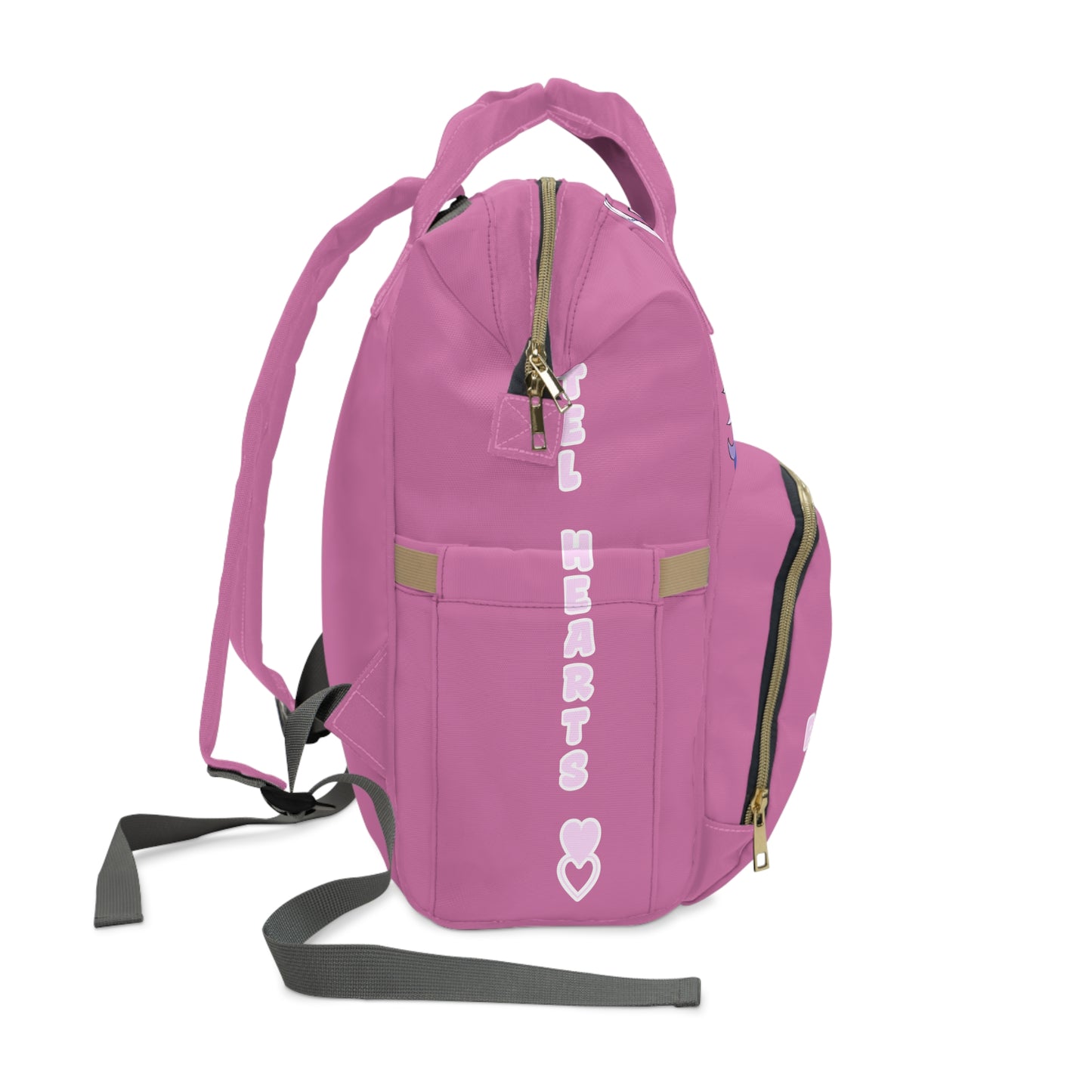 Pastel Hearts Diaper Backpack ♥︎♡ — Cute Multifunctional Baby Bag with Anime Design