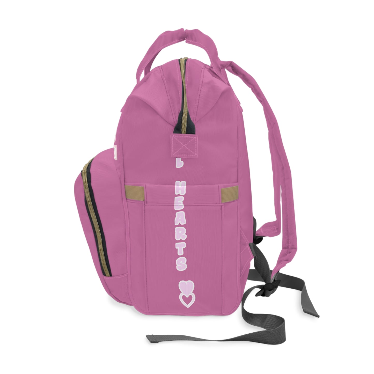 Pastel Hearts Diaper Backpack ♥︎♡ — Cute Multifunctional Baby Bag with Anime Design