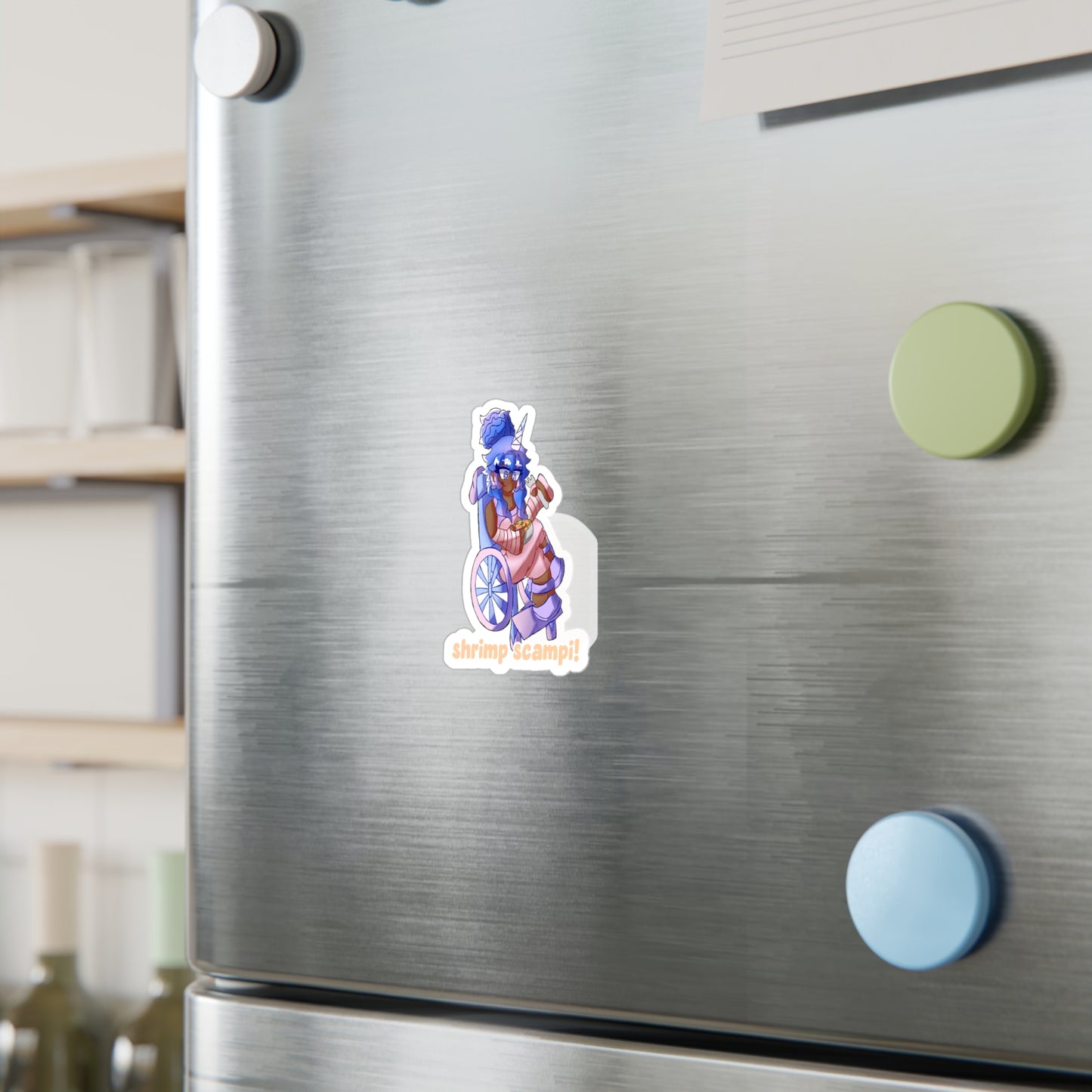 Shrimp Scampi! Pastel Hearts Sticker — Kiss-Cut Decal