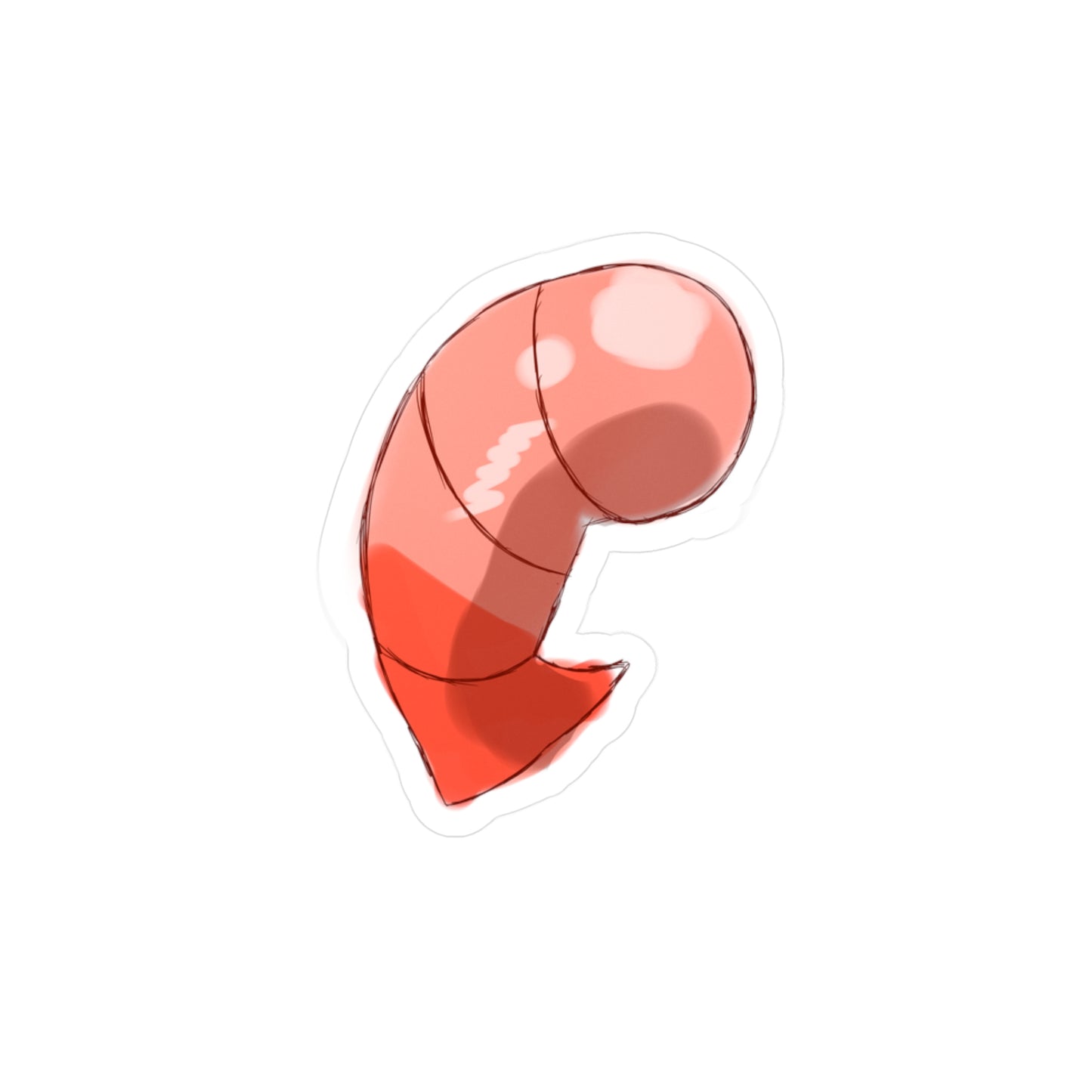 Shrimp Sticker — Cute Seafood Decal for Laptops, Water Bottles & Windows