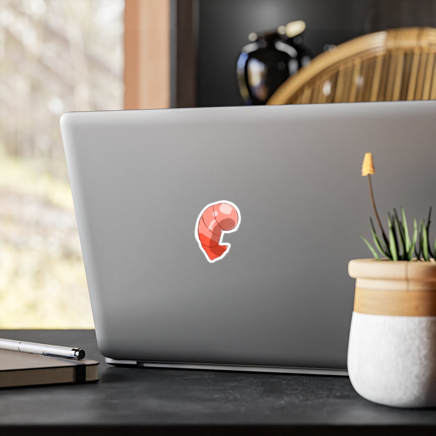 Shrimp Sticker — Cute Seafood Decal for Laptops, Water Bottles & Windows