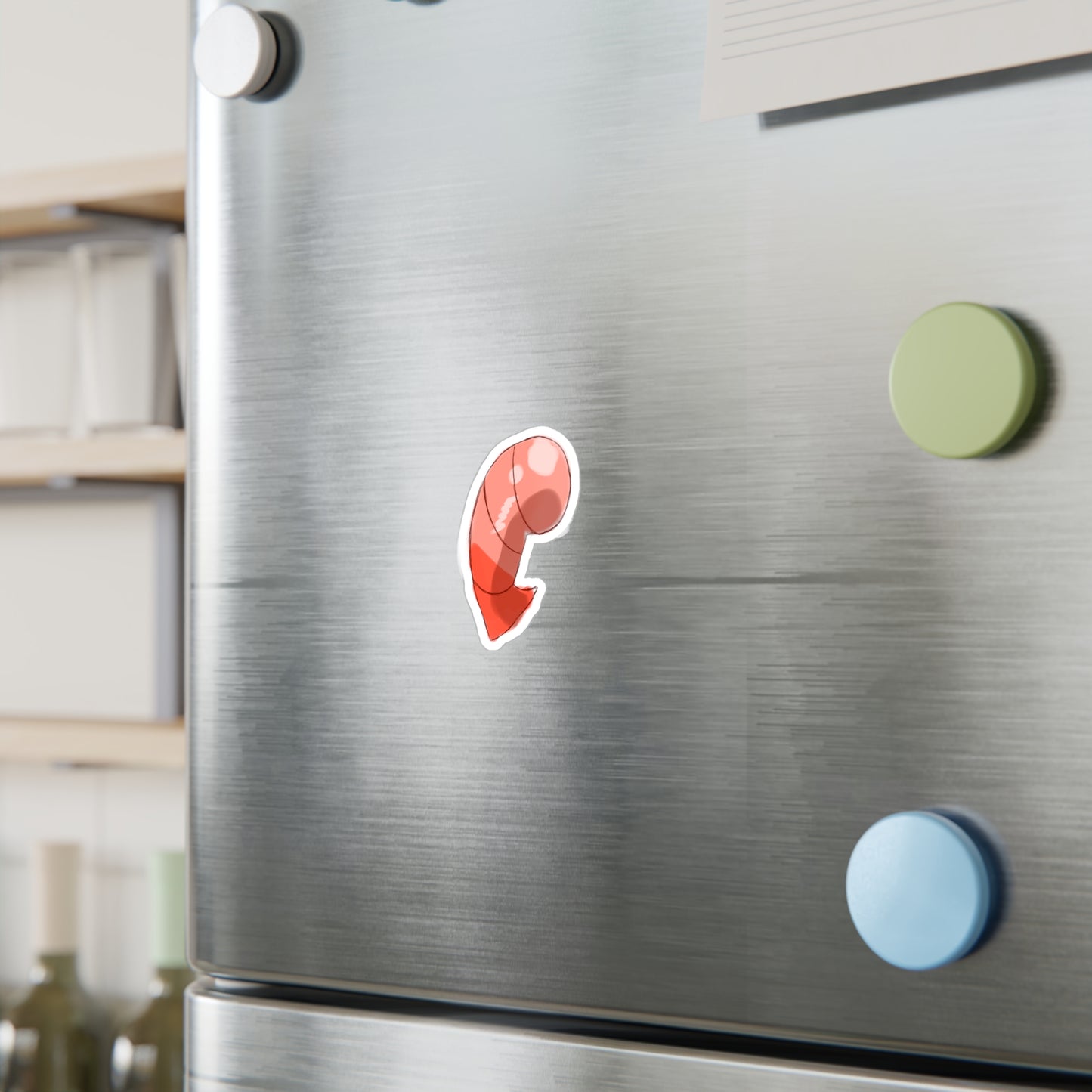 Shrimp Sticker — Cute Seafood Decal for Laptops, Water Bottles & Windows