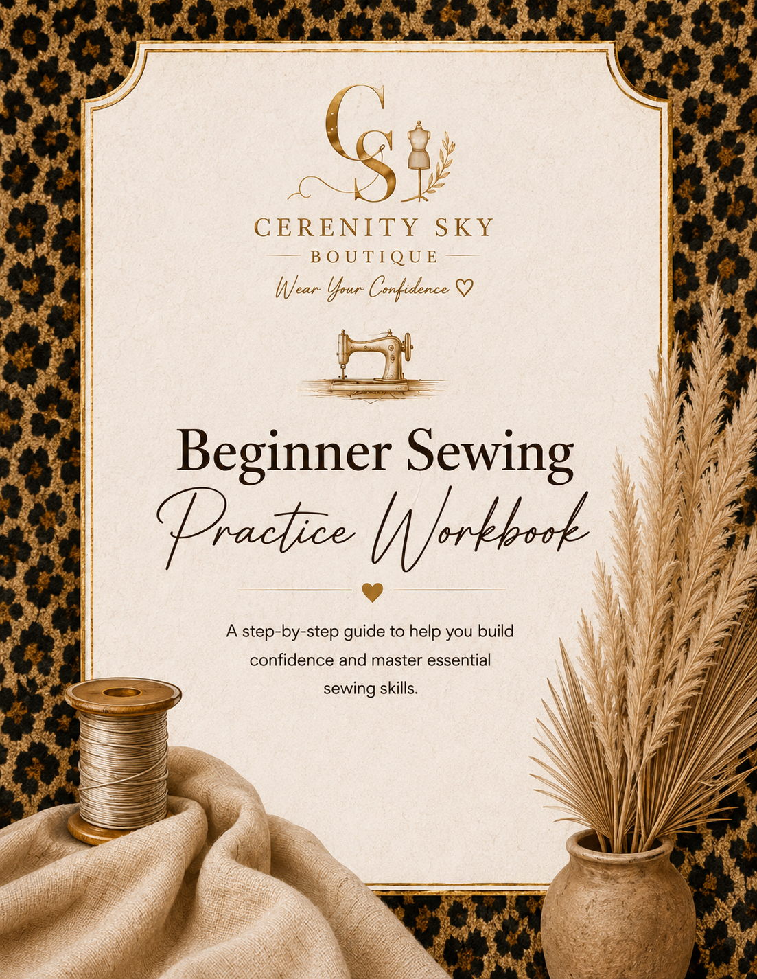 Cerenity Sky Boutique Beginner Sewing Practice Workbook